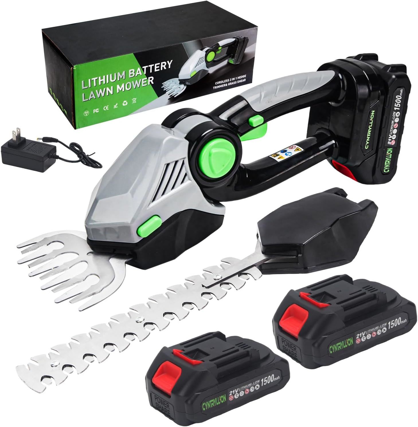 Electric Hedge Trimmer -21V, 2-In-1 Handheld Lawn Trimmer, Electric Hedge - $49.99