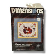 Vintage 1983 Dimensions Counted Cross Stitch Kit &quot;Lessons of Love&quot; #3549... - $15.95