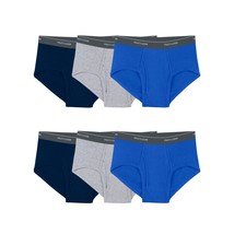 Fruit of the Loom Men&#39;s Fashion Briefs 6-Pack Mid Rise Cotton Size 2XL Tagless - $18.69