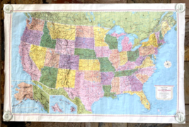 Vtg Large U.S.A. Map - Rand McNally Cosmopolitan Series - 52” x 34” - No... - $22.50