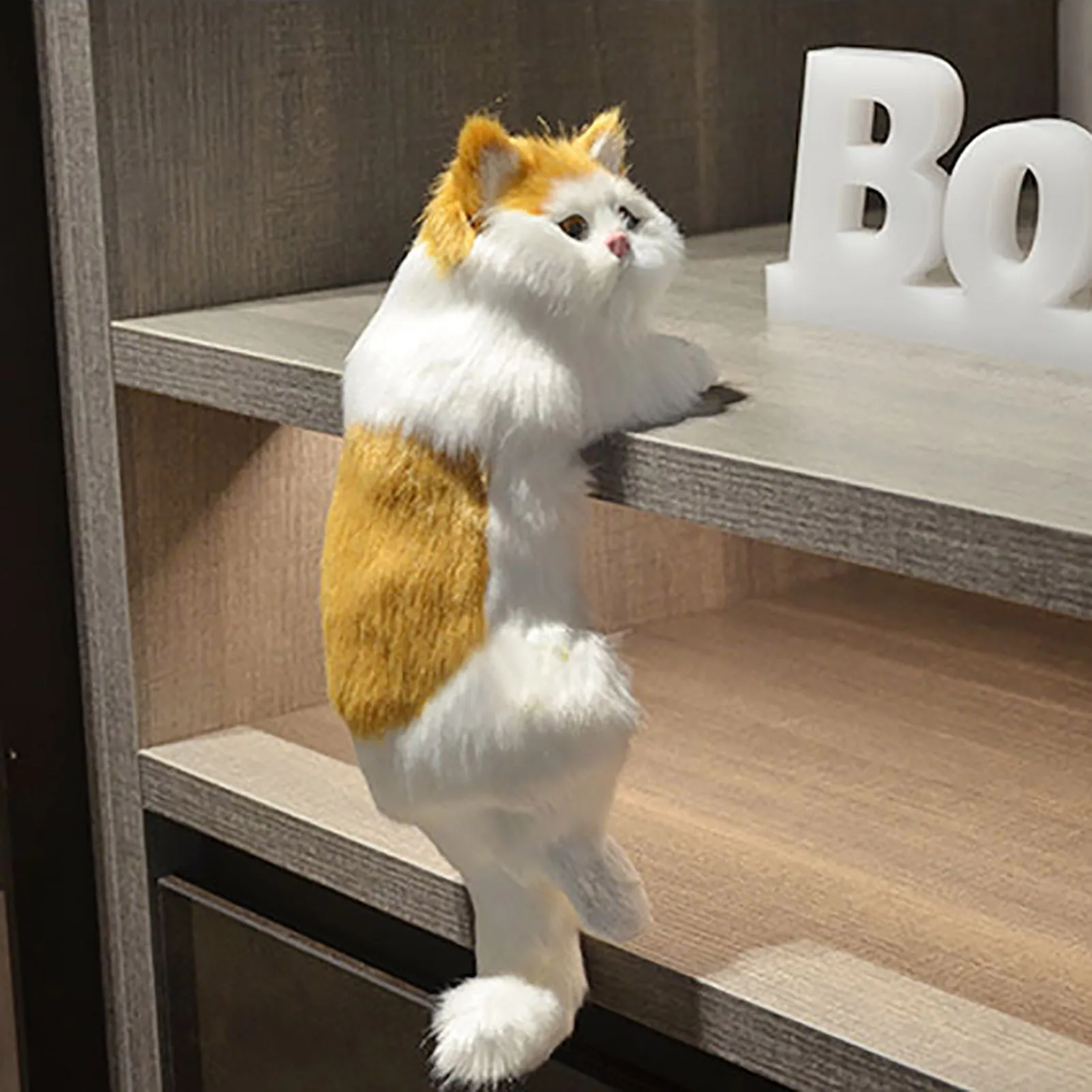 Play Cute Realistic Furry Hanging Cat Simulation Plush Cat Doll Animal FigAs Hom - £23.70 GBP