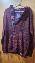 ALRRGPB Woollen Men&#39;s Hooded Pullover Sweatshirt Dark Red Size Large NWTs - $17.96