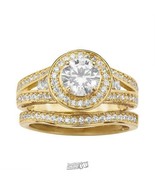 Women&#39;s Round Pave CZ Bridal Set Gold Color Size 9 Ring - €57,92 EUR