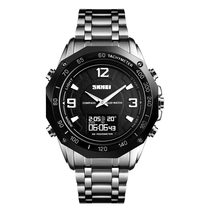  Men Digital Watch  Comp Temperature Electronic Wristwatch Fashion Calorie Pedom - £109.32 GBP