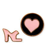Barbie Mattel Enamel Pins: Pink Shoe and Heart  - $551.56 MXN