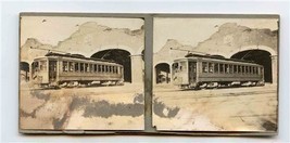 Trolley Car at Trolley Barn Stereoview 1930&#39;s 10 Holliday &amp; W High School Lines - £53.77 GBP