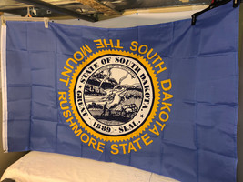 UNITED STATES SOUTH DAKOTA STATE FLAG 3x5ft 100% POLYESTER W/ GROMMETS - £14.00 GBP