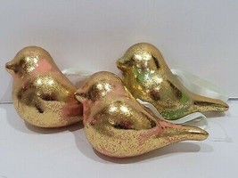 3pc Easter Christmas Gold Foil Birds Tree Ornaments Decor - £15.57 GBP