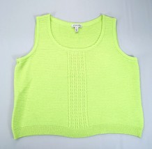 St. John Sport Wool Blend Knit Neon Yellow Sleeveless Sweater Vest Sz XL... - £18.56 GBP