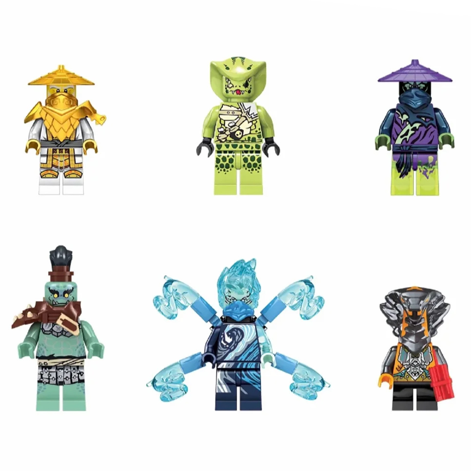 6Pcs Ninjago Warriors Minifigures NRG Nya Ghost Murt Master Wu Mini Bloc... - $14.99