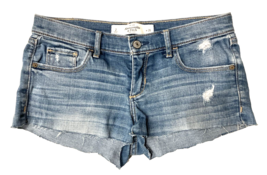 Vintage Abercrombie &amp; Fitch Denim Shorts Womens Size 2 Blue Distressed Y2K Jean - £11.73 GBP