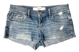 Vintage Abercrombie &amp; Fitch Denim Shorts Womens Size 2 Blue Distressed Y... - £11.52 GBP