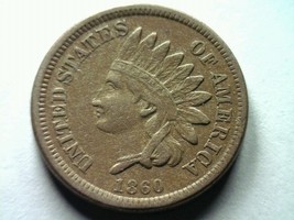 1860 Indian Cent Penny Xf+ Extra Fine+ Ef+ Extremely Fine+ Nice Coin Bobs Coins - £59.45 GBP