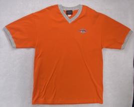 Bear Surfboards T-Shirt Men Size XL Orange Surf   Retro V Neck Vintage Logo - £31.02 GBP