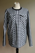 Esprit Opening Ceremony S Black White Gingham Check Top Shirt Pullover L... - £28.31 GBP