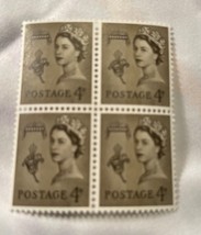 Queen Elizabeth II Her Majesty&#39;s Postage Stamp 4d Vintage - £12.66 GBP