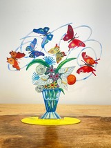 David Gerstein Pop art scultura in metallo fatta a mano &quot; Bouquet di farfalle&quot; - £178.56 GBP