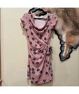 Marisa &amp; Marie Pink Floral Wrap Dress Pink Black Made in Italy Medium - $53.06 CAD