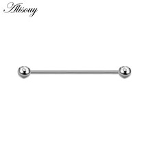 Alisouy 1pc Stainless Steel Eearring Piercing Industrial Barbells Bar Scaffold E - £10.38 GBP