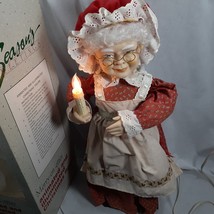 Seasons Merry on ettes Animated Illuminated 24&quot; Mrs Santa Claus w/ Candle Xmas - £22.38 GBP