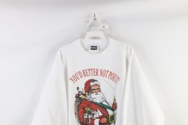 Vintage 90s Streetwear Womens 2XL Christmas Santa Claus Crewneck Sweatshirt USA - £46.47 GBP