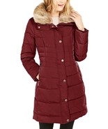 Michael Kors Down Coat Puffer Hooded with faux fur trim RED SZ S NEW - $182.75 CAD