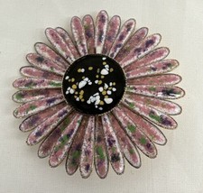 Enamel Daisy BROOCH, Vintage, Pink 1960s Pin  - £22.51 GBP