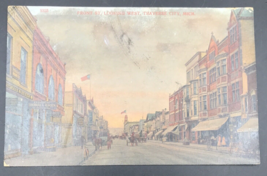 1908 Front Street Looking West Traverse City MI Michigan Postcard Killer Cancel - £14.52 GBP