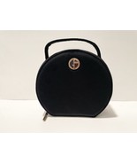 GIORGIO ARMANI Beauty Black Makeup Pouch Vanity Case Round Velvet Bag - $39.77 CAD