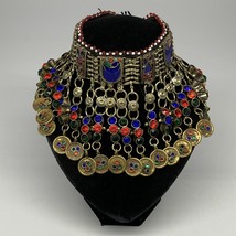 360g, 12.25&quot;x5&quot;Kuchi Choker Necklace Multi-Color Tribal Gypsy Bohemian,B14116 - £37.92 GBP