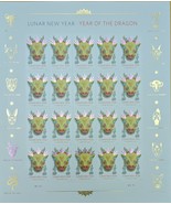 Lunar New Year of the Dragon 20 (USPS) MINT SHEET FOREVER STAMPS - £15.99 GBP