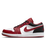 Authenticity Guarantee 
Jordan 1 Low 553558 163 Bulls Red &amp; Black Sneake... - $226.43 CAD