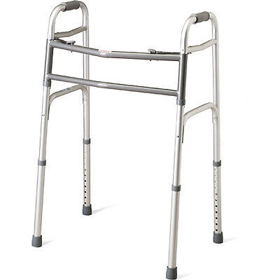 Heavy-Duty Two-Button Folding Walker 500lbs Bariatric Home Care Medical Walking - $92.25