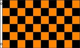Orange &amp; Black Checkered Flag 3x5ft Poly by FlagsImp - £3.92 GBP
