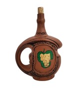 Vtg Red Wine Ceramic Clay Jug Decanter Carafe Baki Madrasa Hand Painted ... - $32.68