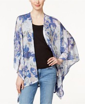 Collection XIIX Watercolor Floral Batwing Poncho Sweet Lilac - £14.23 GBP
