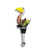 Handcrafted Colorful Pelican Glass Bottle Stopper - $21.54