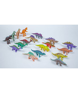 MIXED LOT OF 18 VINTAGE ASSORTED HOLLOW PLASTIC DINOSAUR DINO FIGURES TOYS - $10.29