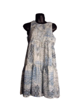 Princess Vera Wang Smocked Tank Baby Doll Dress Blue White Print Size XL - $16.82