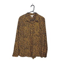 Time and Tru Shirt Women&#39;s 2XL Animal Print Long Sleeve Button-up 100% Polyester - £13.40 GBP