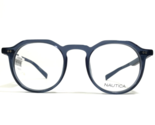 Nautica Eyeglasses Frames N8151 410 Clear Blue Hexagon Round Full Rim 47... - $111.98