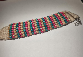 Beaded Boho Crochet Bracelet - £5.61 GBP