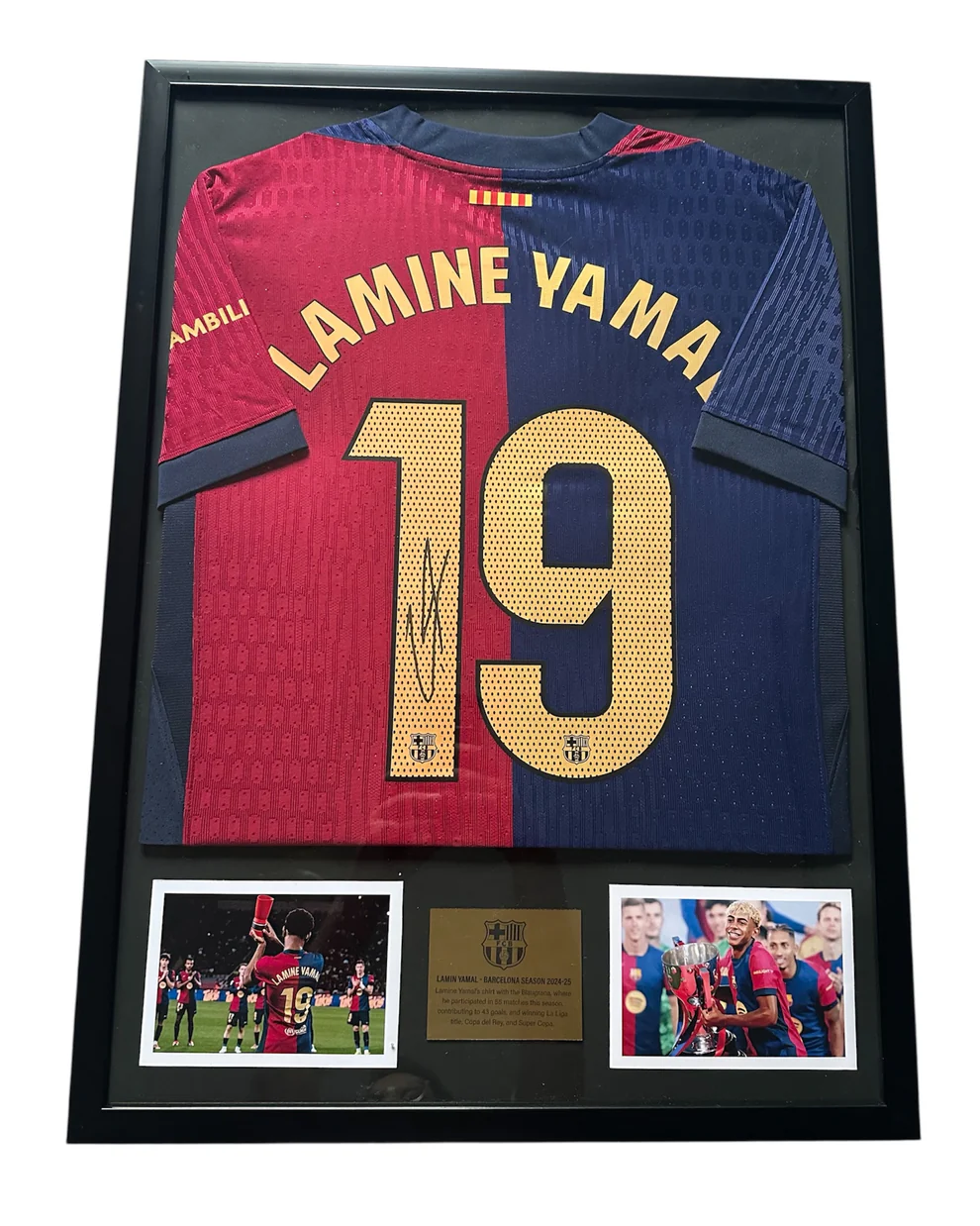 Lamine Yamal 2025 edition Autographed Framed jersey/Shirt //FREE USA SHI... - $585.90 CAD