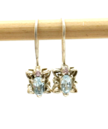 AVON blue &amp; pink topaz sterling silver drop earrings - pale pastel sprin... - £19.60 GBP