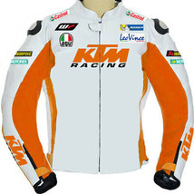 Men&#39;s KTM Motorbike Racing Leather Jacket MOTOGP Motorcycle Biker Leathe... - £108.53 GBP