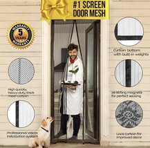 Lazy Monk Magnetic Screen Door With Magnet Closure - Mosquito Net Bug Mesh - New - £14.24 GBP