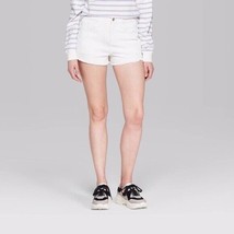 Wild Fable™ ~ Women&#39;s Size 8 ~ White ~ Frayed Hemline ~ Cotton Shorts - £17.73 GBP