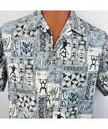 Howie Hawaiian Aloha XL Shirt Reverse Print Geometric Turtle Honu Hook M... - $37.49
