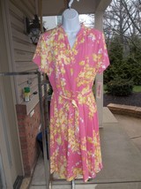 Nwt Nanette Lepore Pink&amp;Yellow Floral Print Dress 8 - £39.95 GBP