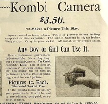 Kombi Camera Kemper Chicago 1894 Advertisement Victorian Photography ADB... - $19.99
